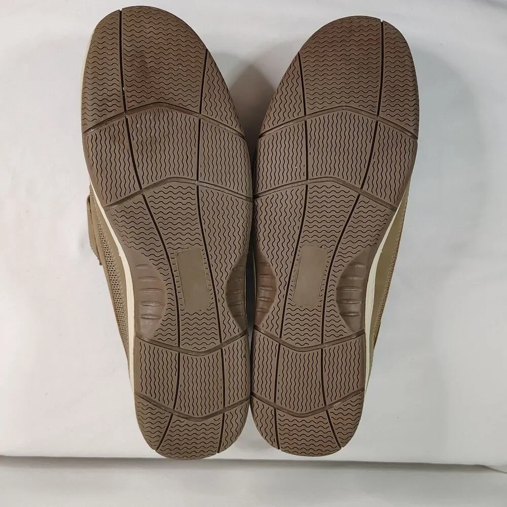 Boca Classics Men's 11W Tan Boat Deck Casual Comfort Shoes Hook Loop